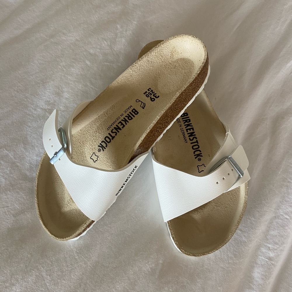 NIB White Leather Madrid Birkenstocks